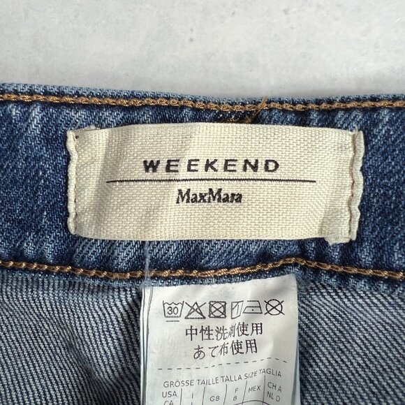 Max Mara Jeans Women's 29x29* Weekend Cropped Cigarette Skinny Blue Denim Tag 8 - Picture 5 of 16